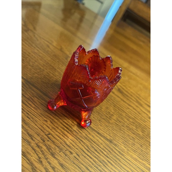 Guernsey Saratoga Indian Chief Toothpick Holder Ruby Glass 1903 Pittsburgh - Picture 4 of 14